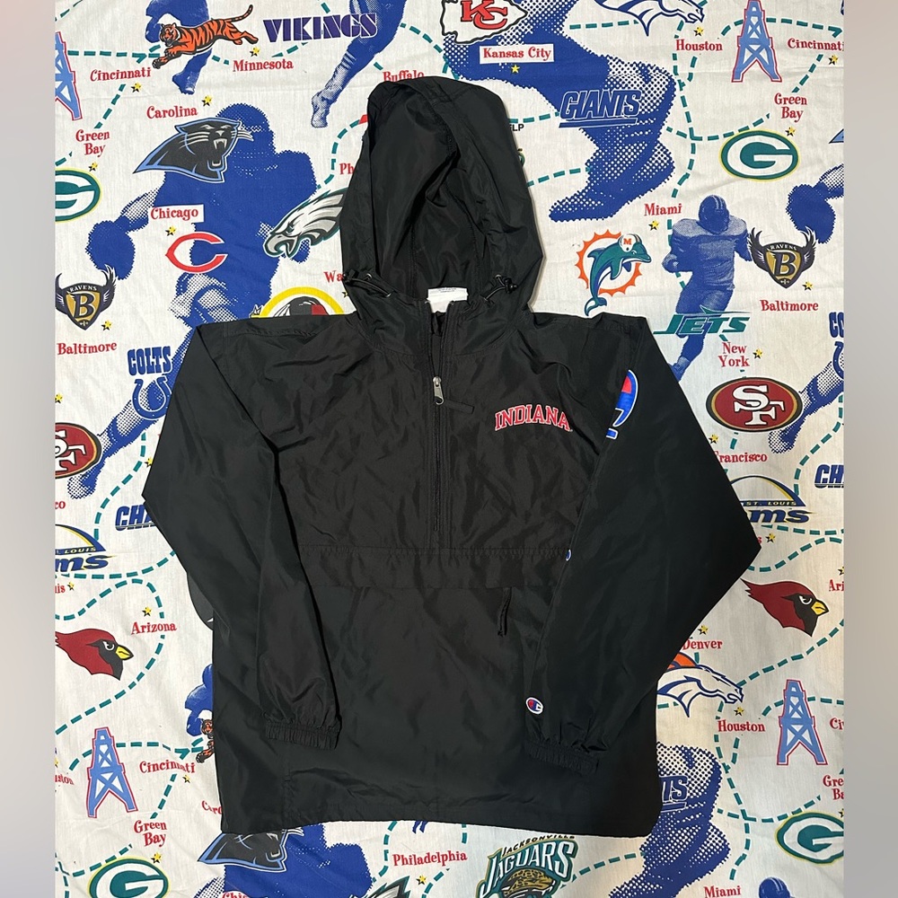 Champion Indiana University Black Windbreaker